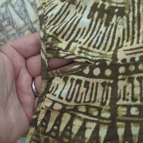 Chico's Dolman Sleeves Geometric print Relaxed Fit Boho Coastal Grandma Top - Picture 7 of 8